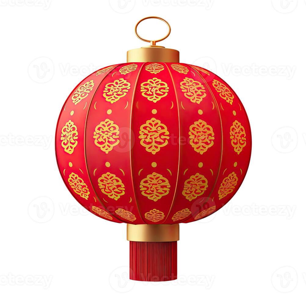 Chinese Lantern, Isolated on White photo