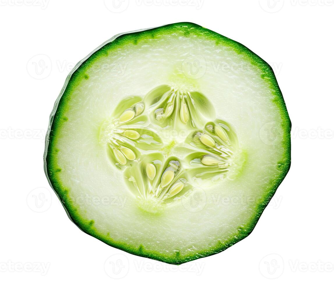 Slice of Cucumber, Isolated on White photo