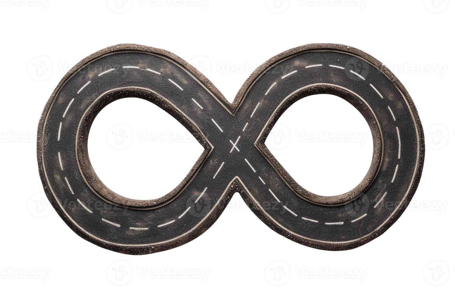 Infinity Road Isolated on White photo