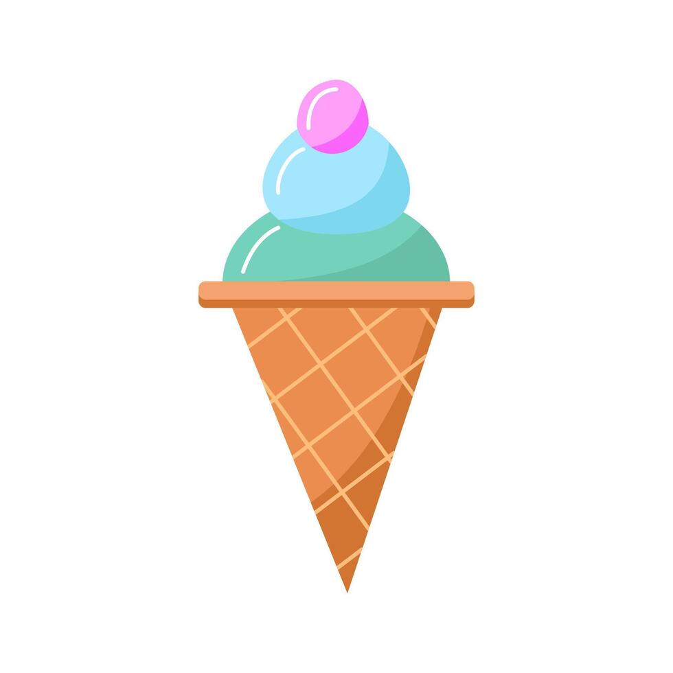 Ice cream cone. illustration isolated on white background vector