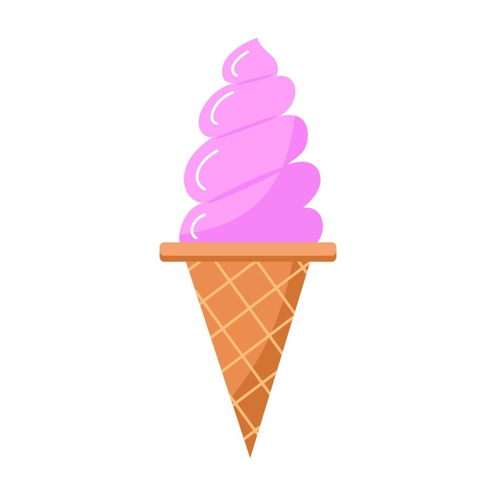 Ice cream cone. illustration isolated on white background vector