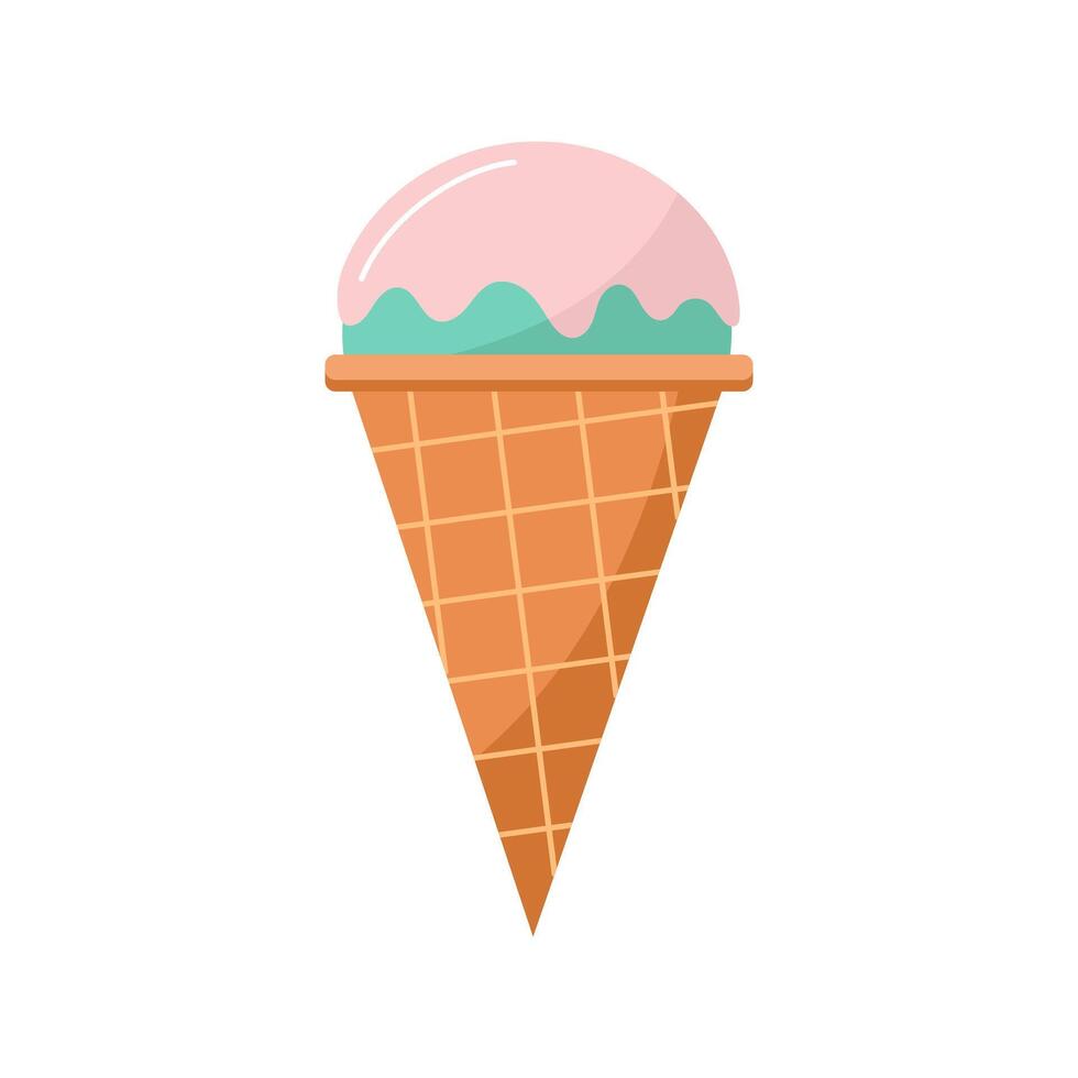 Ice cream cone. illustration isolated on white background vector