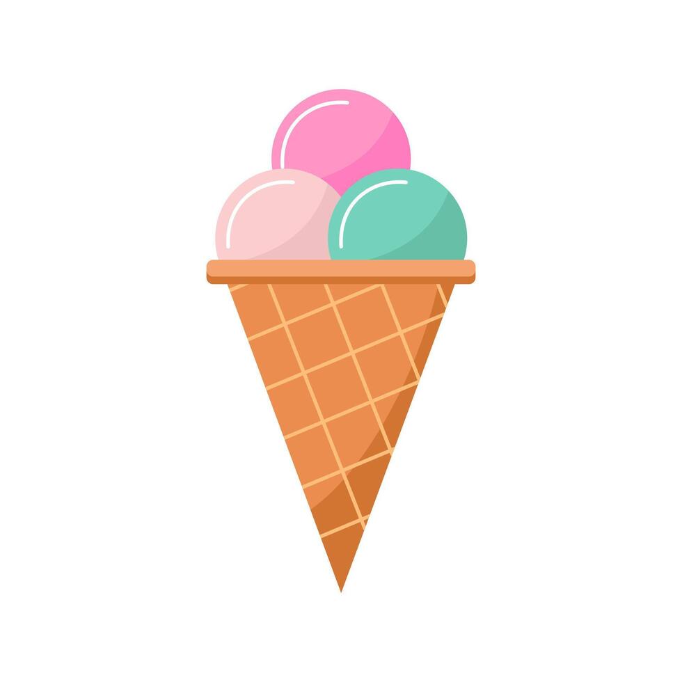 Ice cream cone. illustration isolated on white background vector
