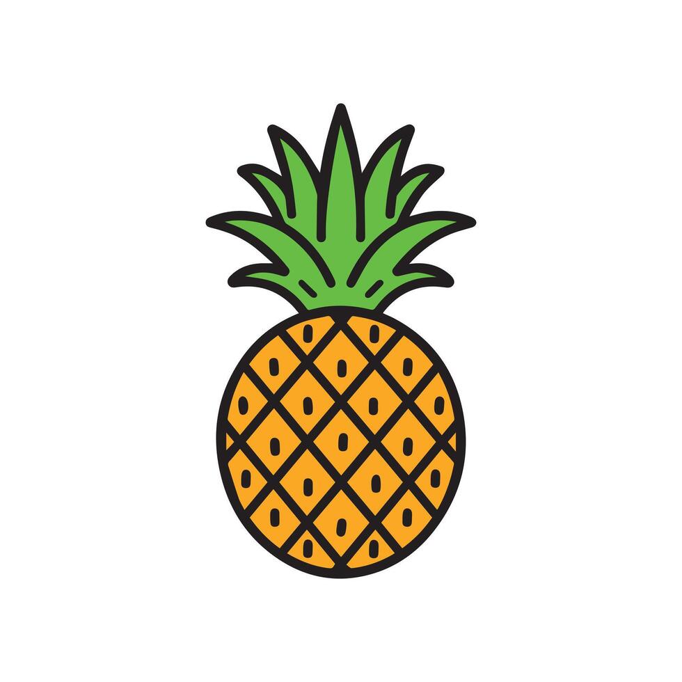 Pineapple natural food Freshness sweet design. vector