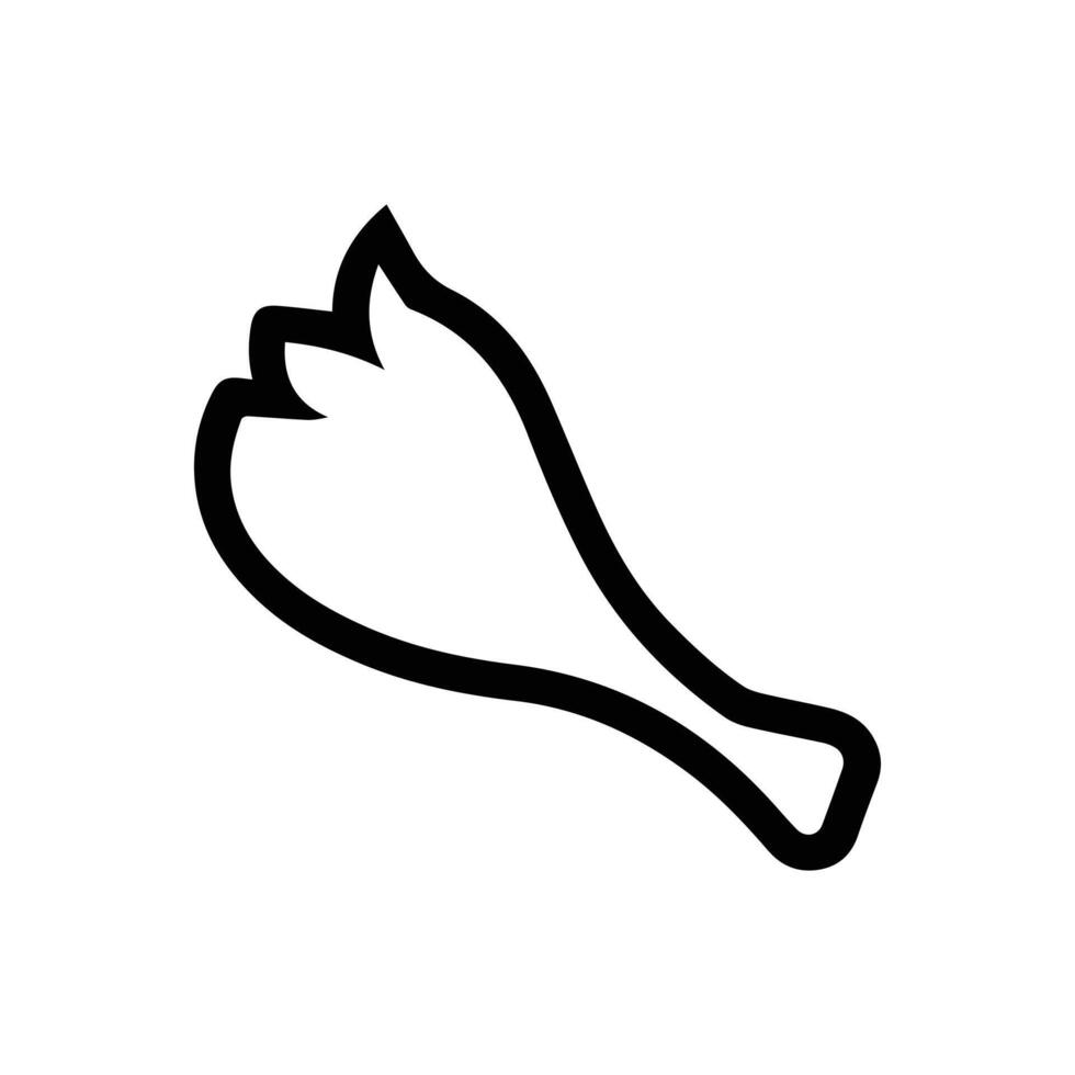 Chicken leg roast food icon cook fresh animal tasty hot design. vector