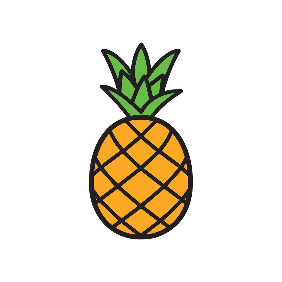Pineapple natural food Freshness sweet design. vector