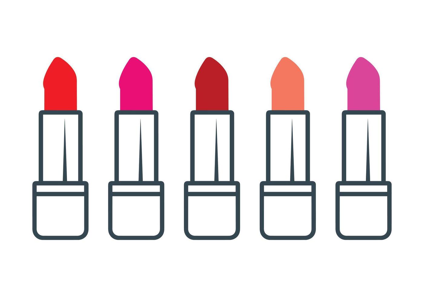 Lipstick fashion woman color icon beauty girl lifestyles collection design. vector