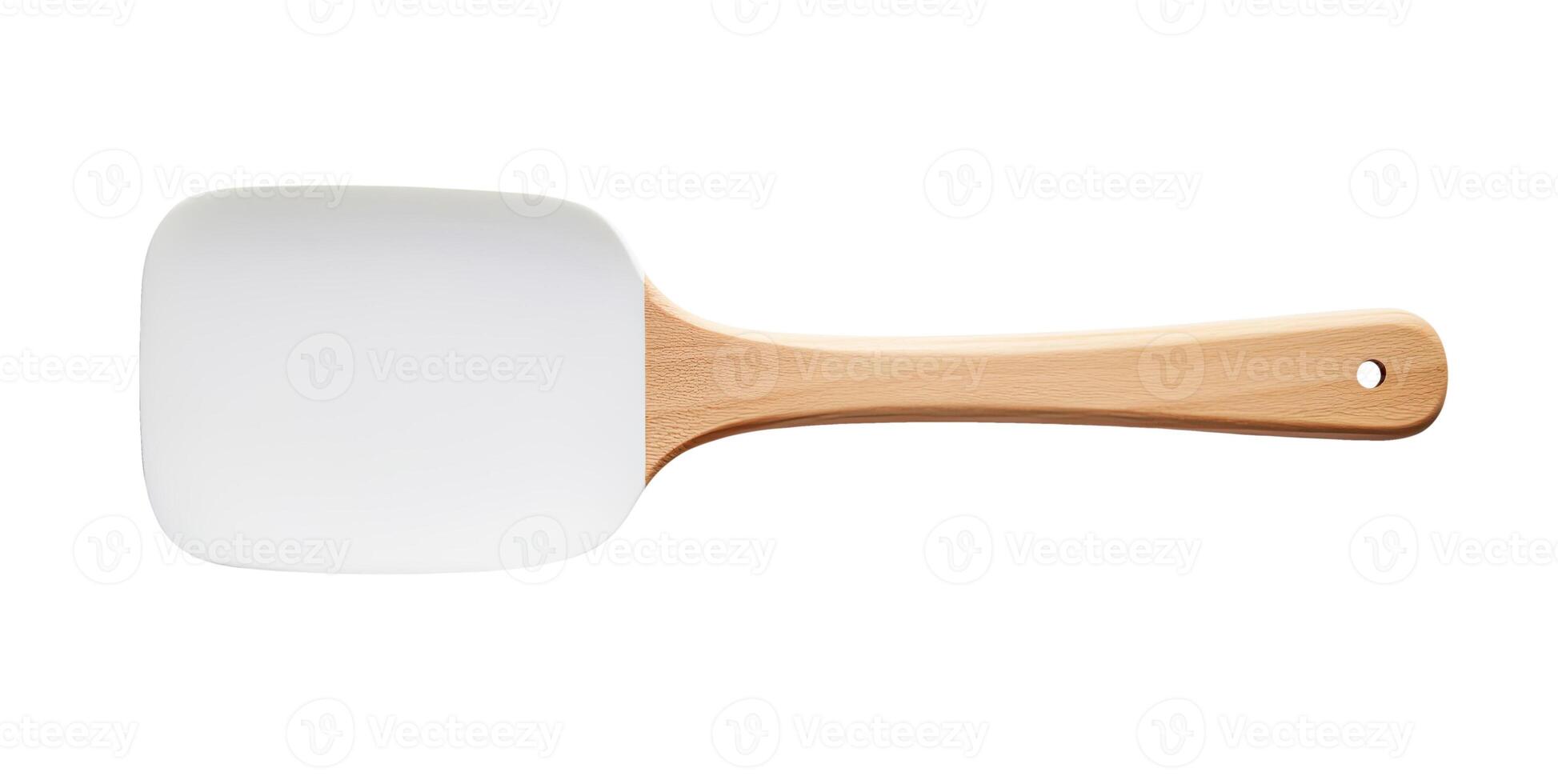 Wooden Spatula, Isolated on White photo