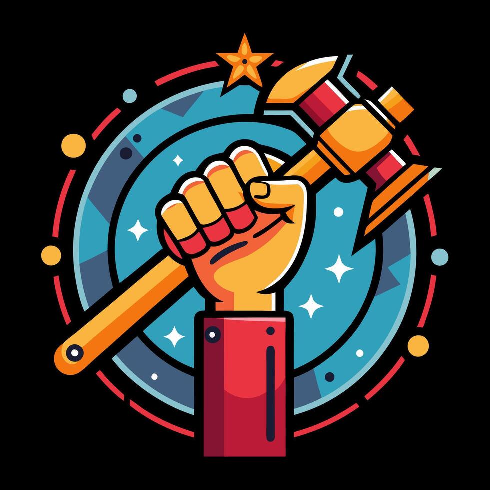 Happy Labor day or international workers day. May 1st International Labor Day. vector