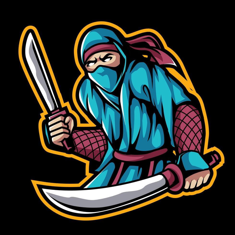 Modern professional Ninja mascot logo vector