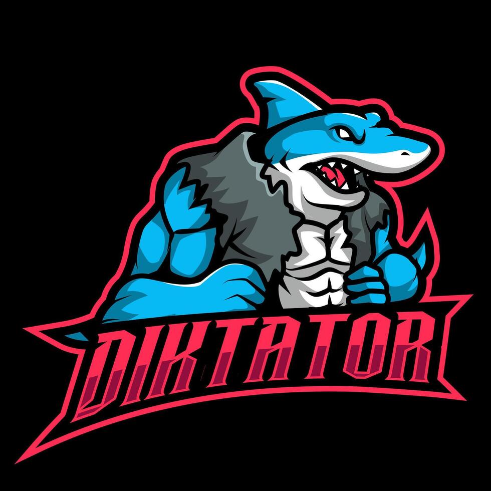 Shark Mascot. E-Sport Logo. Shark Attack. vector