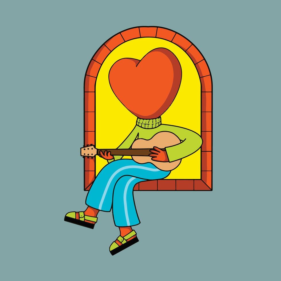 Illustration singing enjoy your time vector