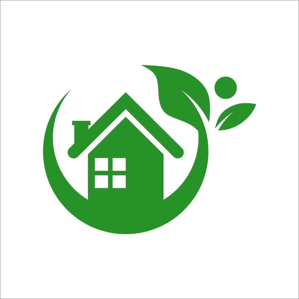 Green House Logo Template. House Logo Element vector