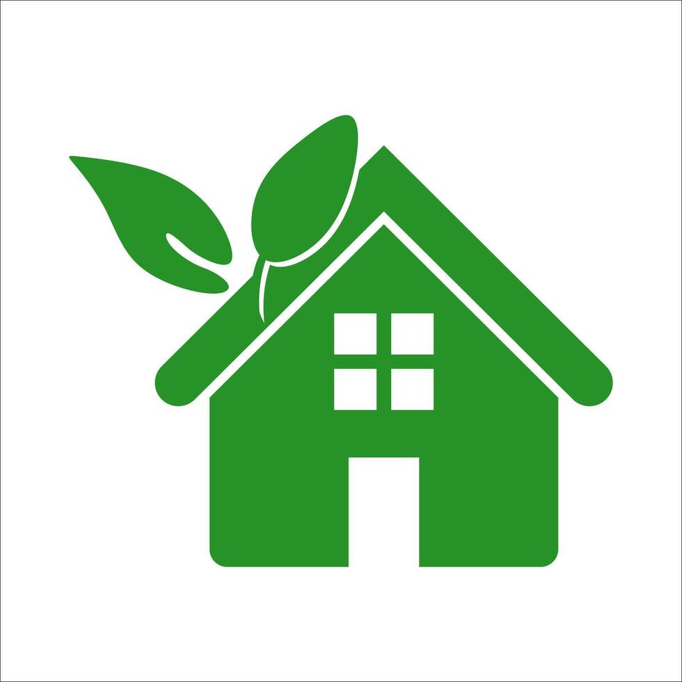 Green House Logo Template. House Logo Element vector