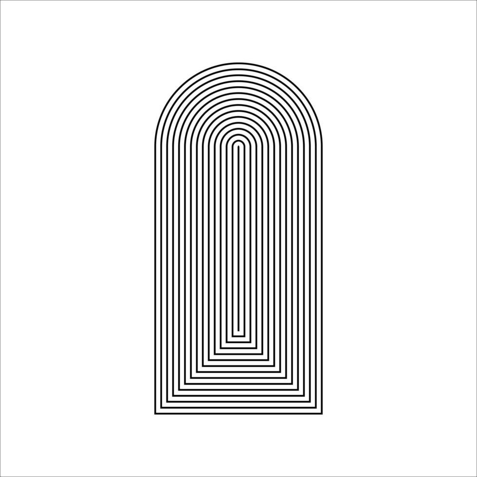 Abstract minimalist geometric lined shape element vector