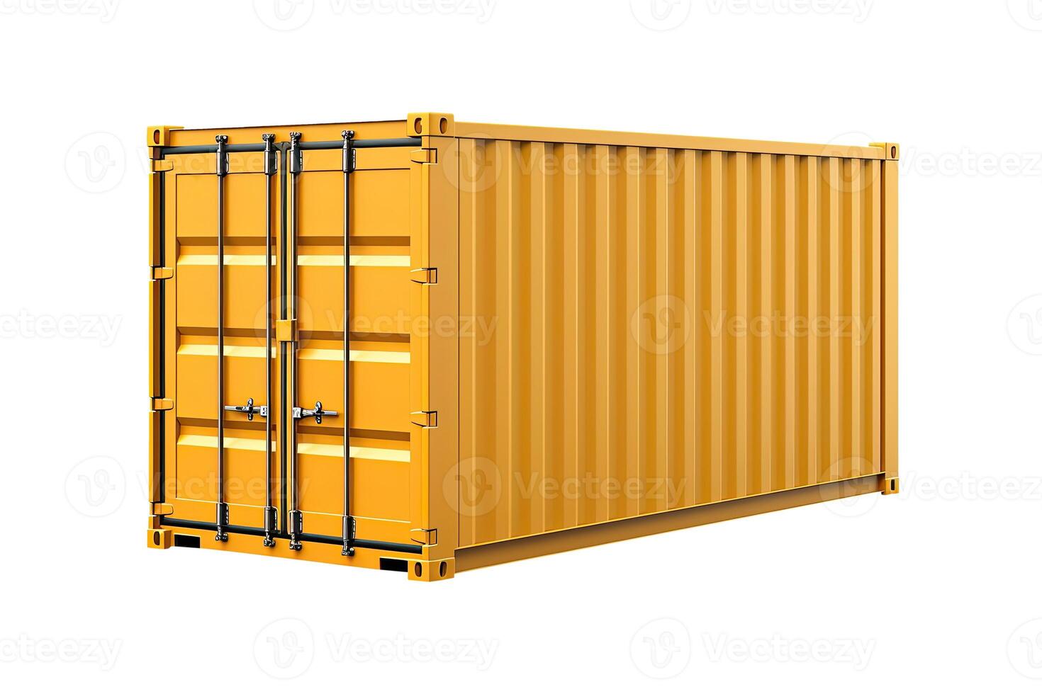 Cargo Container, Isolated on White photo