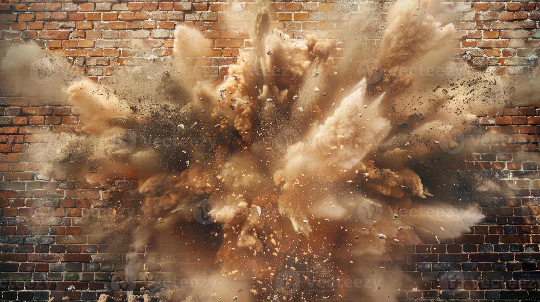 Brick Wall Explosion photo