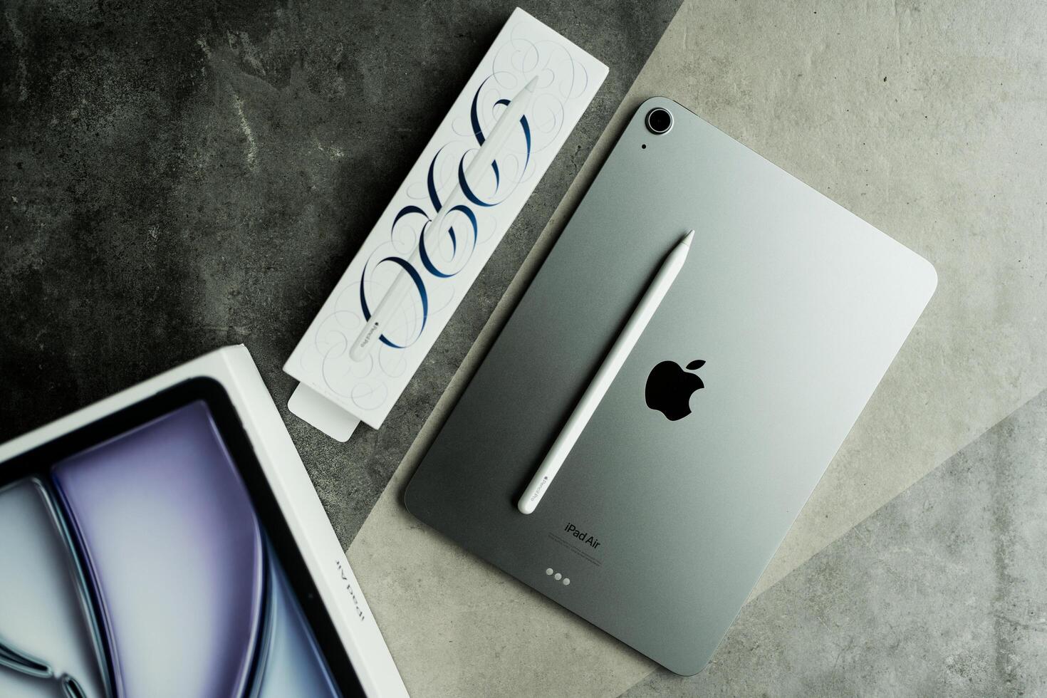 Bangkok, Thailand - July 31, 2024 iPad Air Space gray color Bangkok, Thailand - July 31, 2024 iPad Air Space gray color