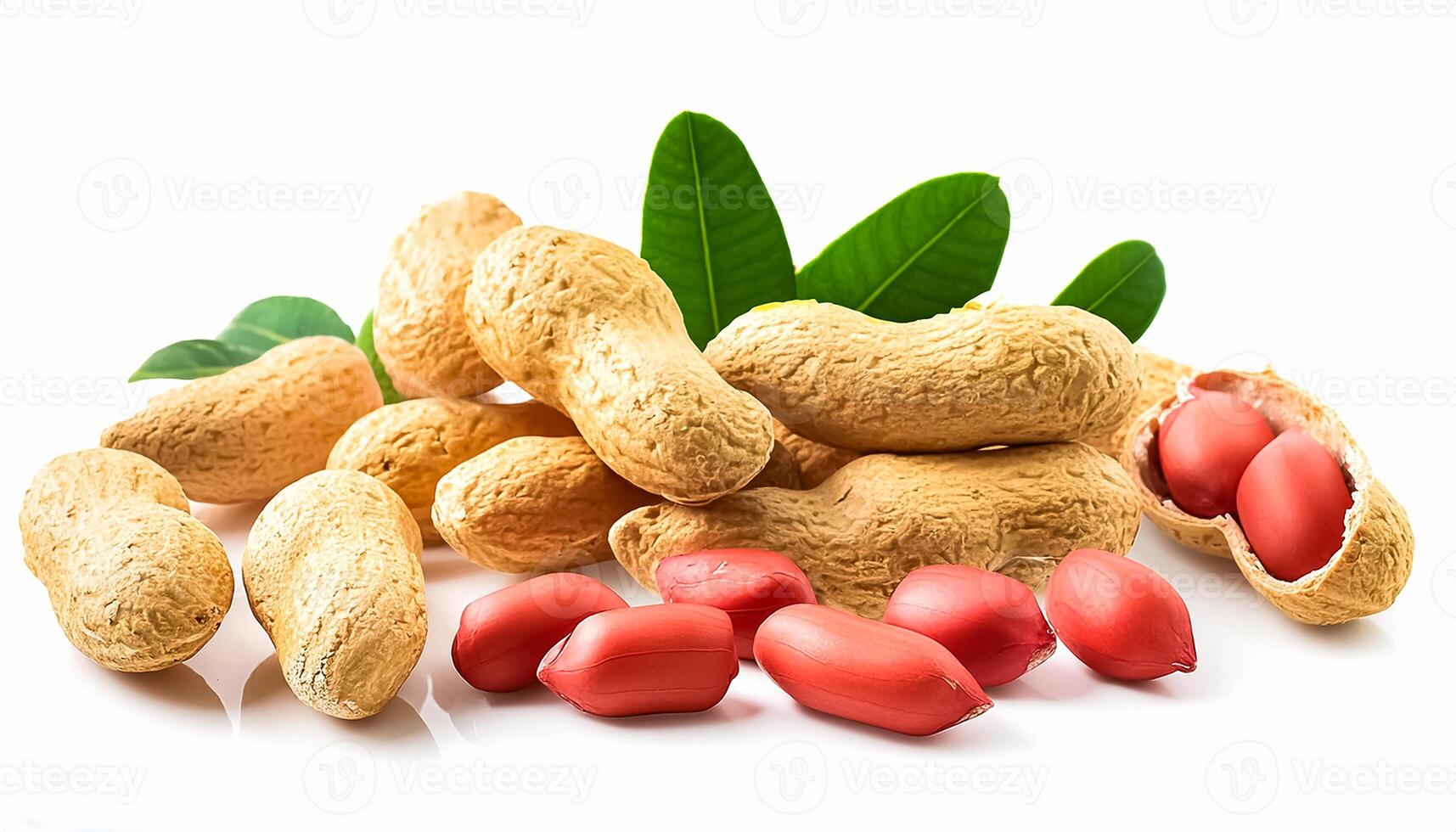 Peanut nuts isolated, peanut seeds isolate, white background, peanut nut isolated on white photo