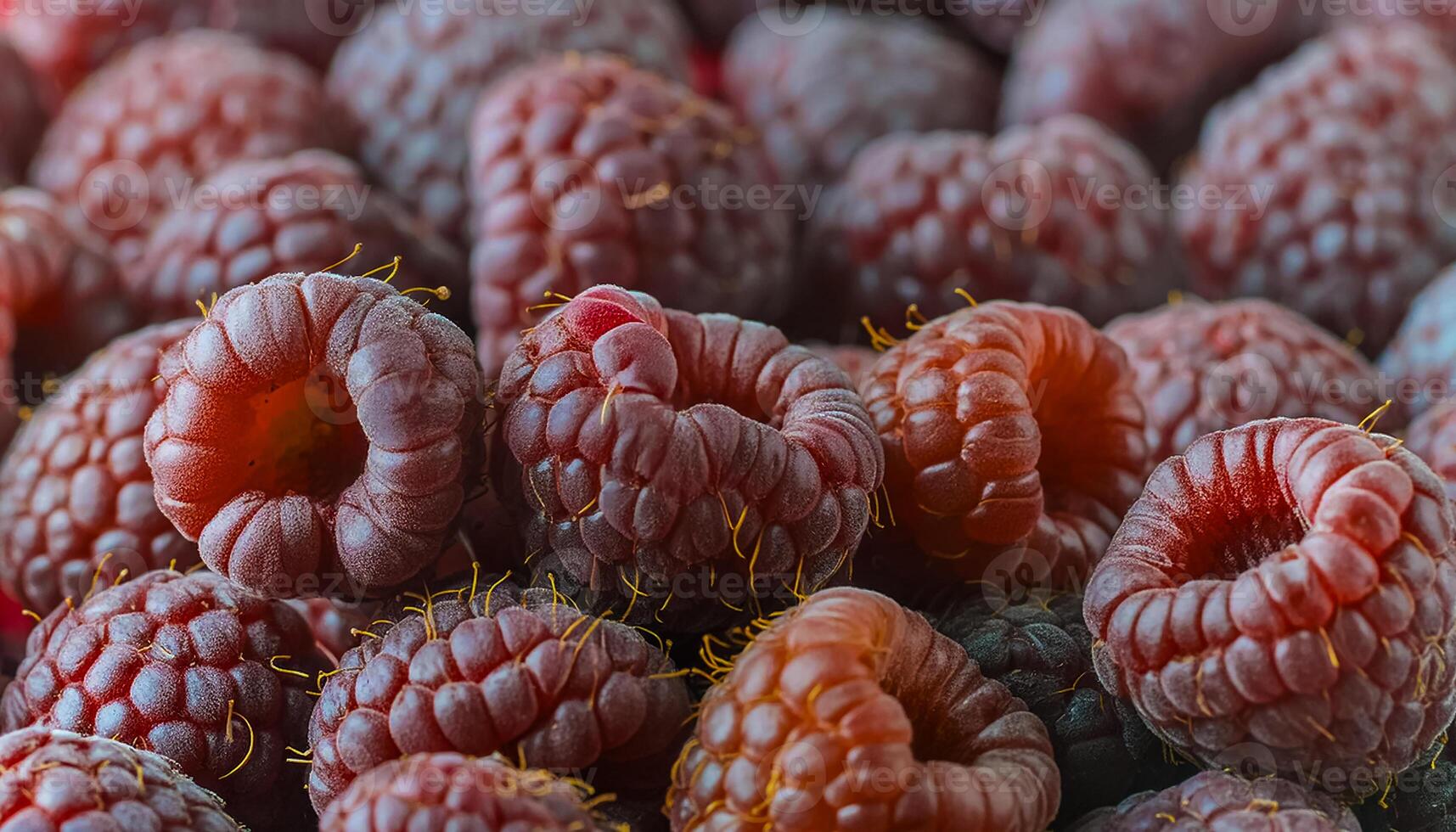 Close-up of ripe raspberries pattern texture background. photo