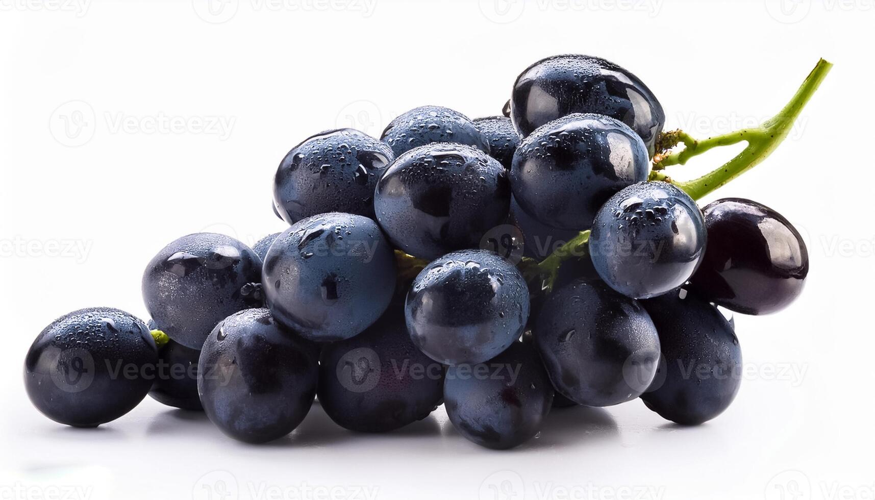 Fresh Black Grapes Isolated on White Background photo