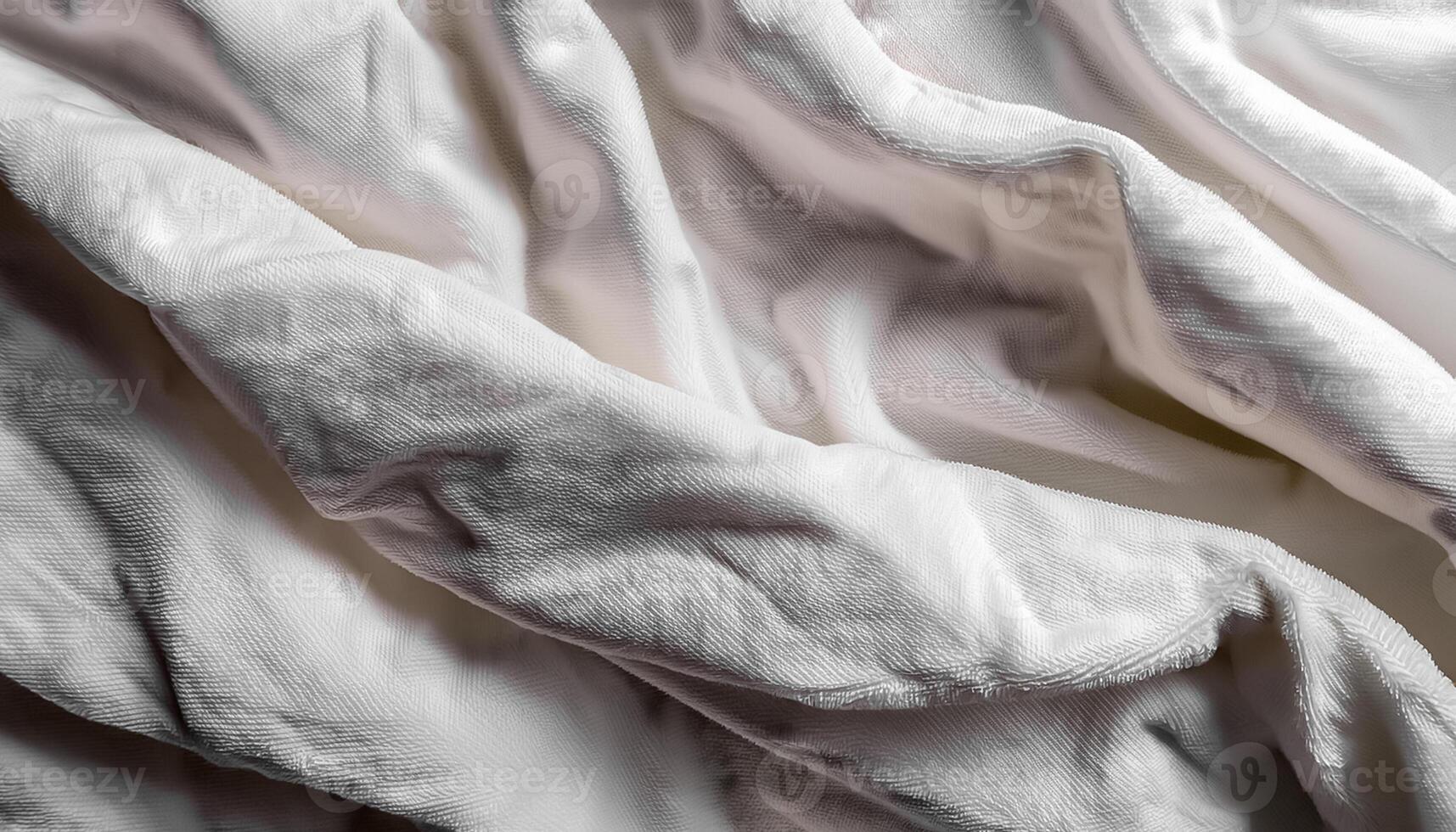 Background concept. Blankets that are still wrinkled have been used. The white blanket is crumpled and shabby. Pattern texture background photo