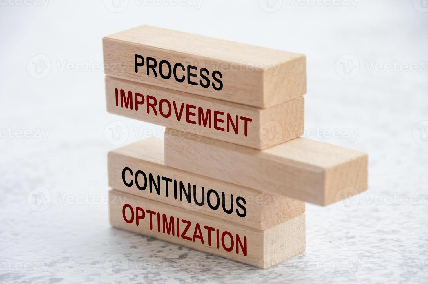 Process improvement and continuous optimization text on wooden blocks. Operational excellence concept photo
