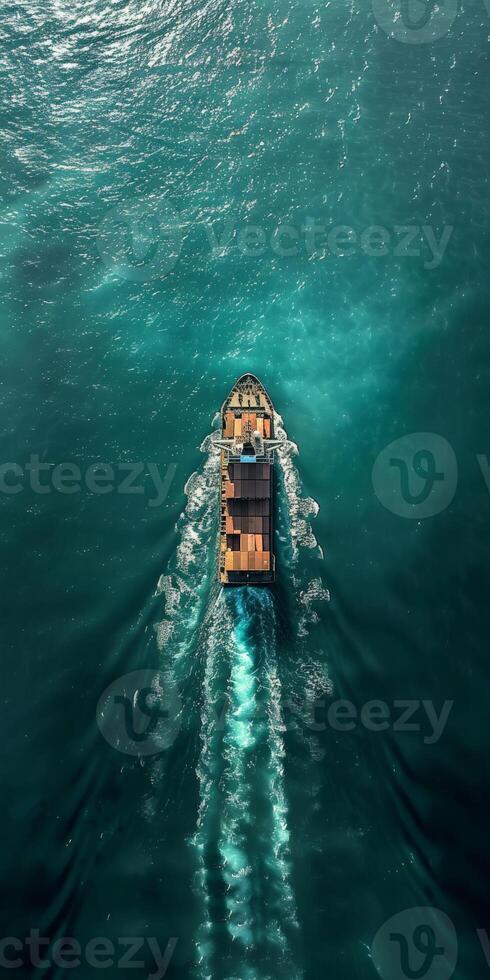 Container Ship Sailing in the Ocean photo