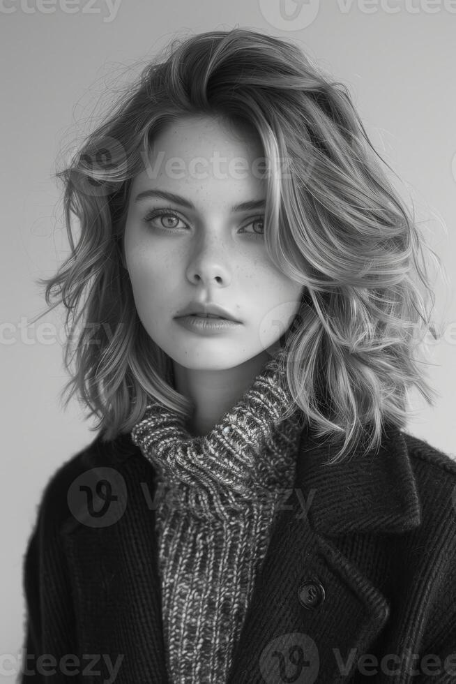 Elegant Woman With Wavy Hair photo