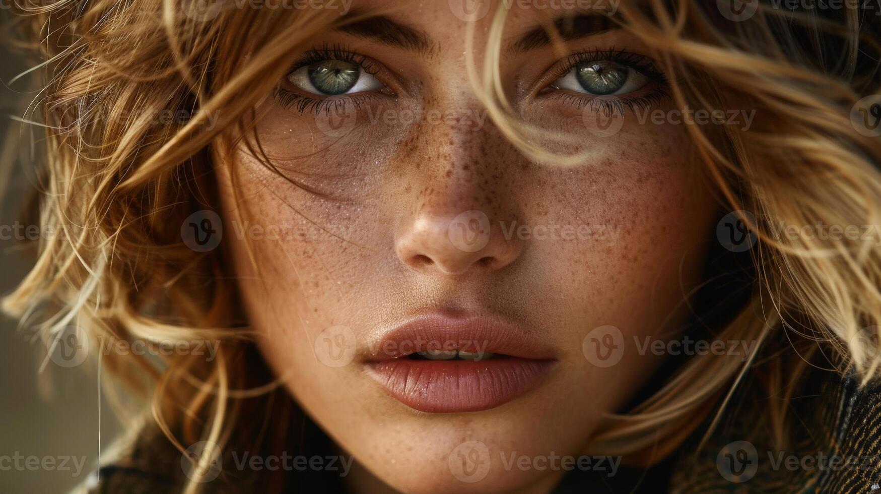 Close-Up of Woman With Freckles on Face photo