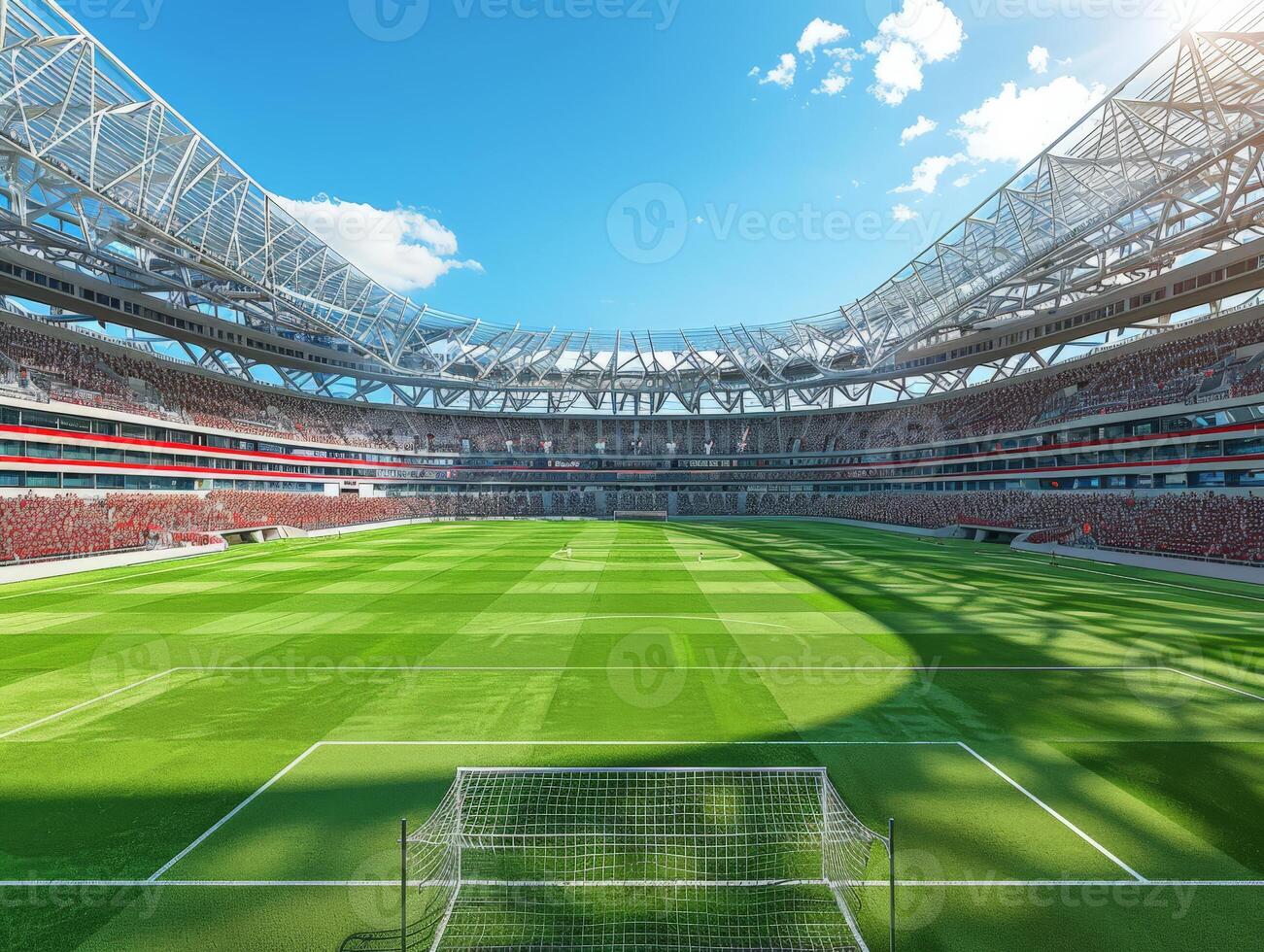 Detailed 3D Rendering of a Soccer Stadium photo