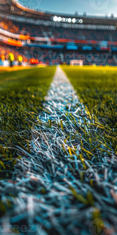 Soccer Field Bathed in Sunset Light photo