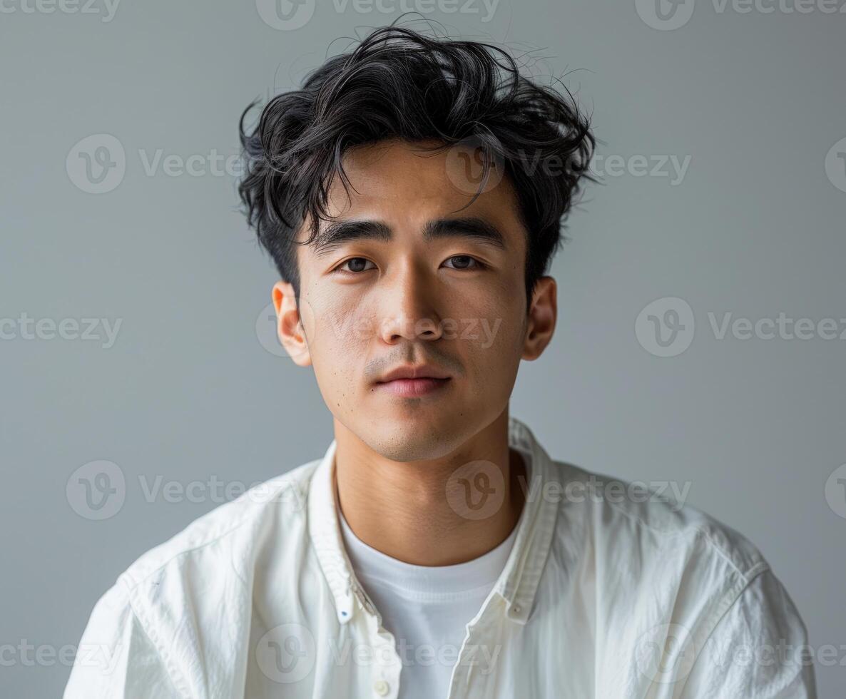 Young Asian Man in White Shirt photo