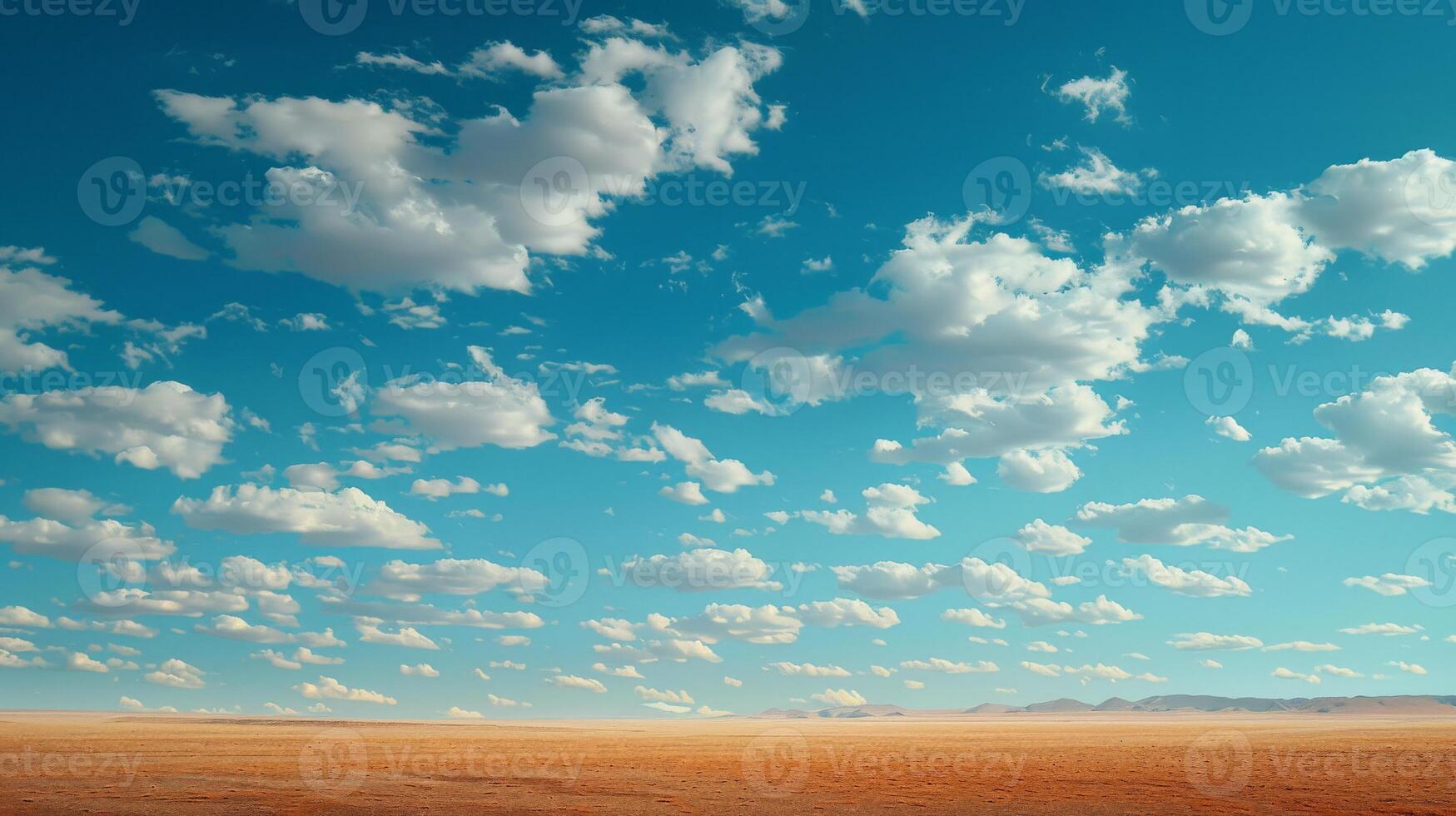 Empty Desert With Clouds in the Sky photo