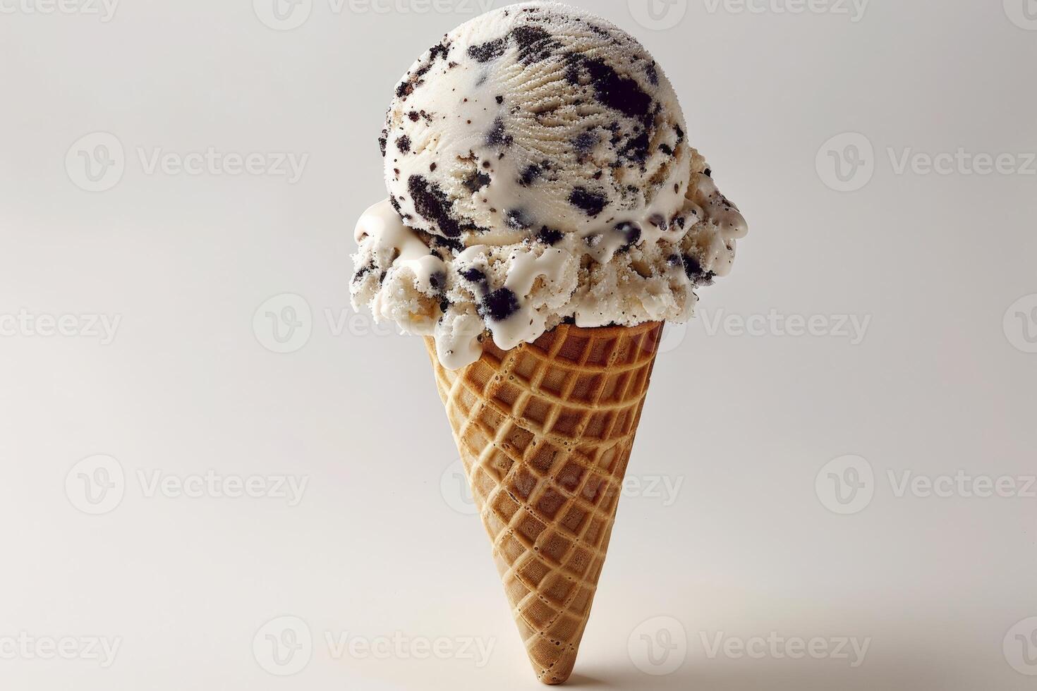 Ice Cream Cone With Cookies and Cream Scoop photo