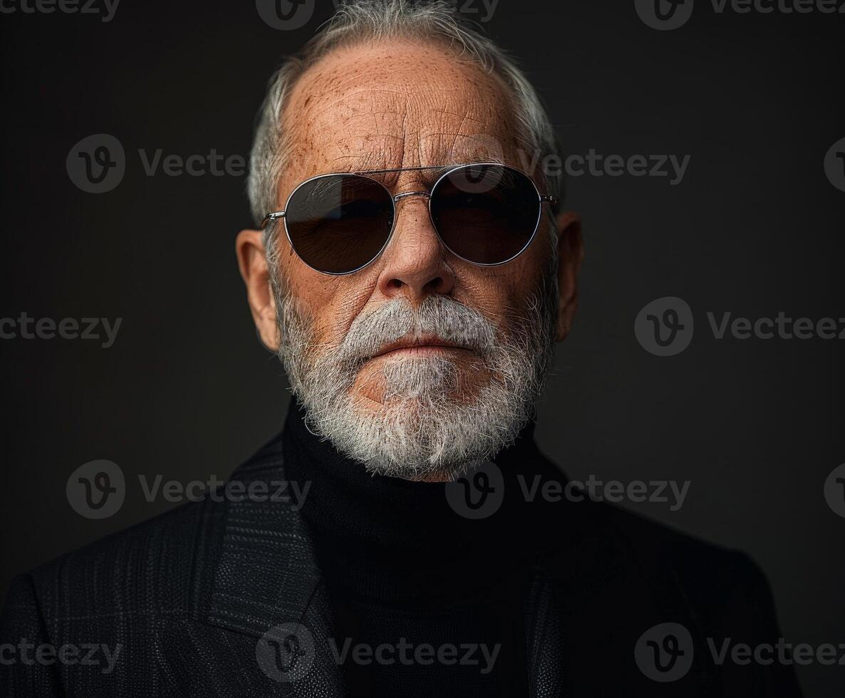 Elderly Man in Suit and Sunglasses photo