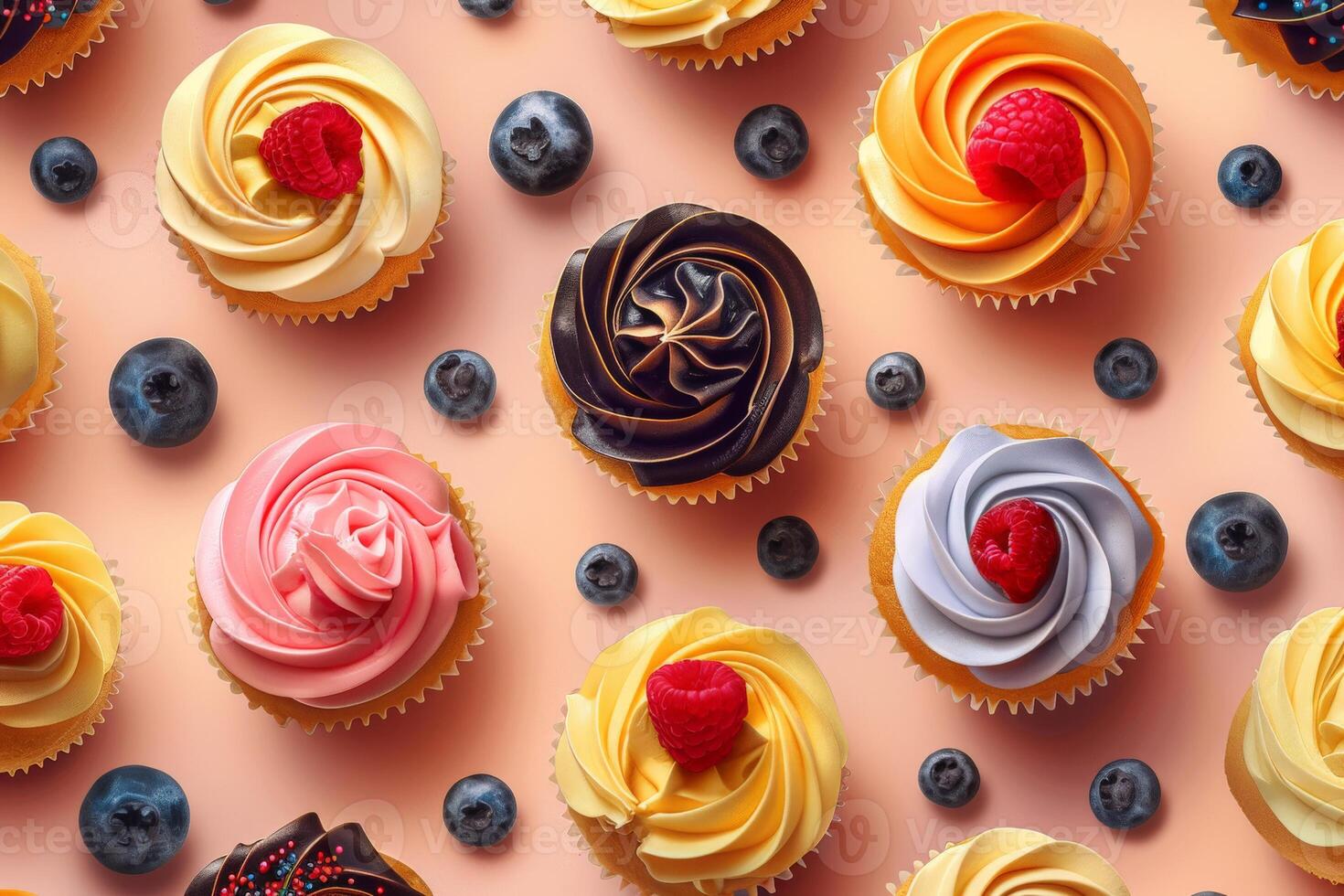 Assorted Cupcakes Arranged on a Table photo