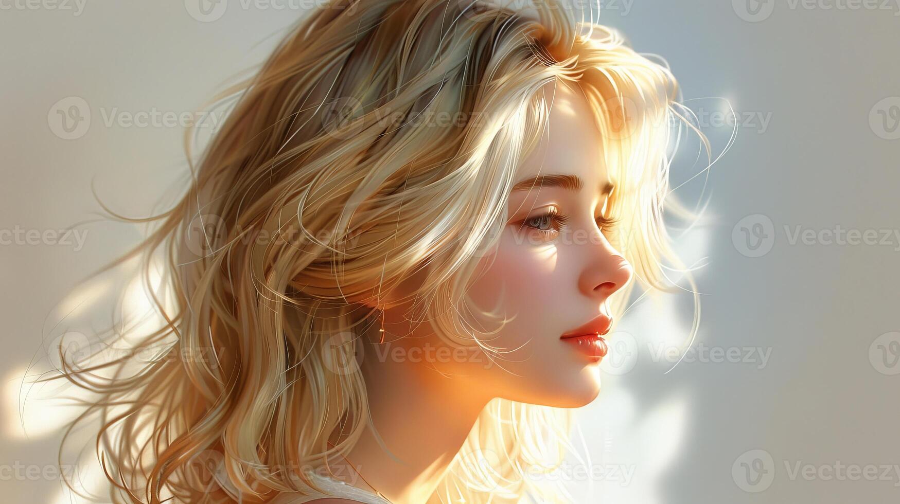 Digital Painting of a Woman With Blonde Hair photo