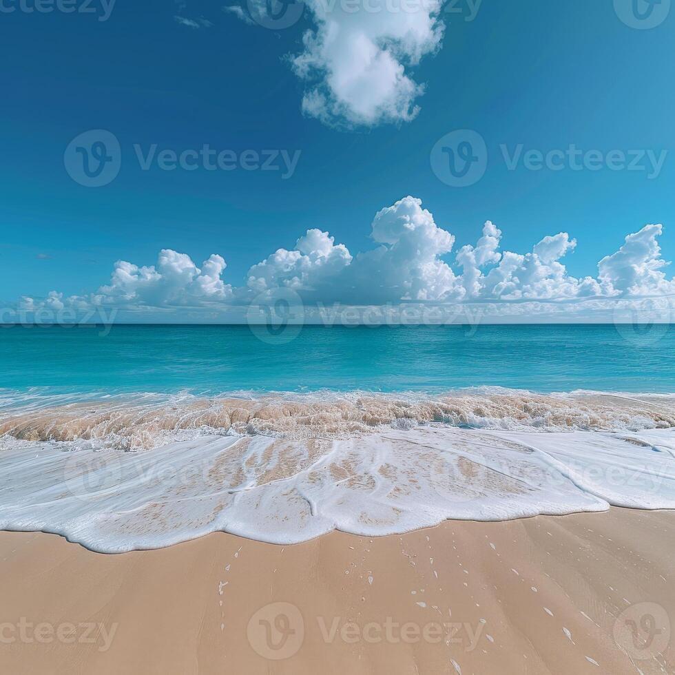 Sandy Beach With Waves photo