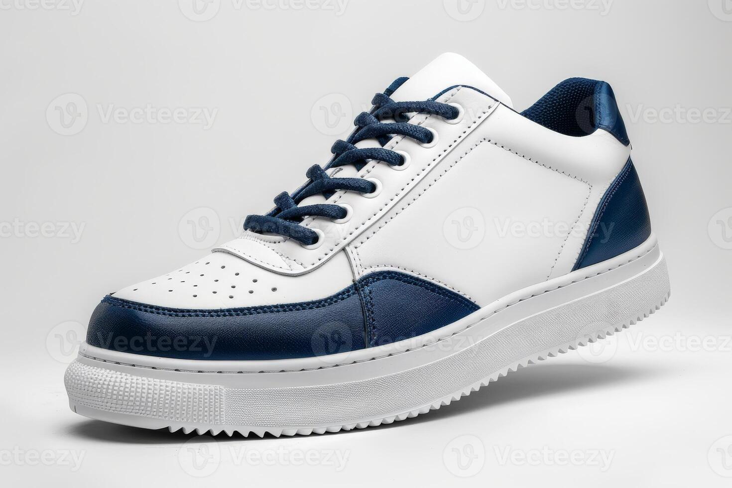 White and Blue Sneakers photo