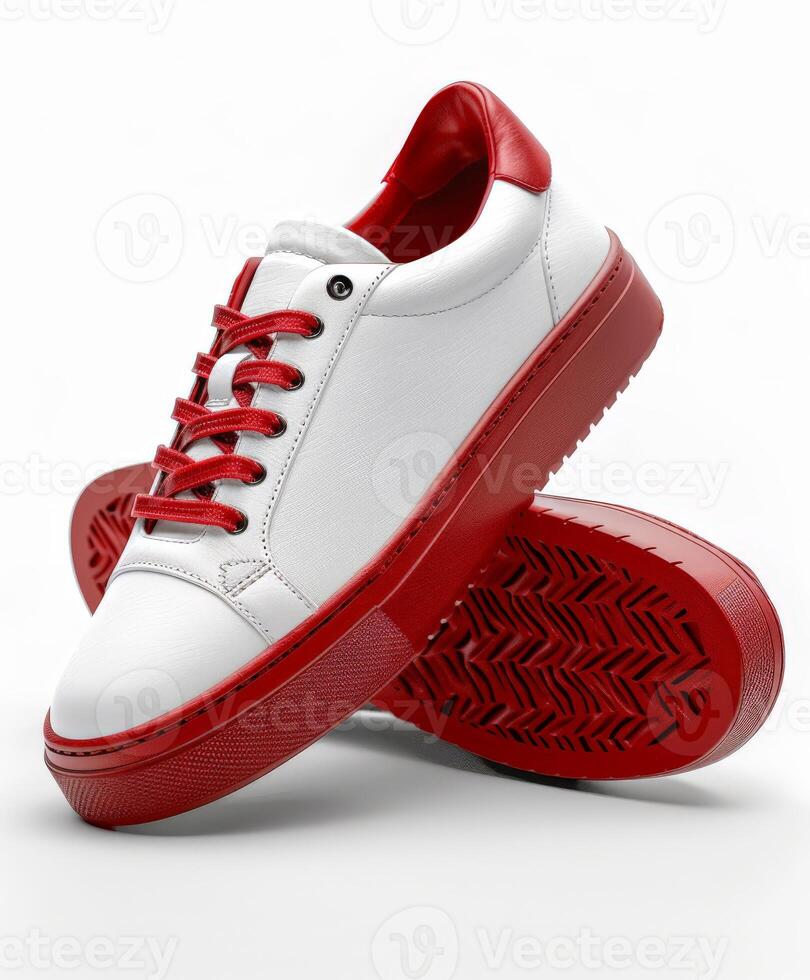 White and Red Sneakers photo