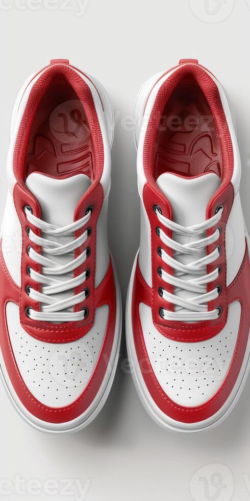 Red and White Sneakers photo