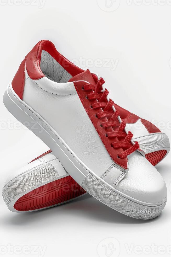 White and Red Sneakers photo