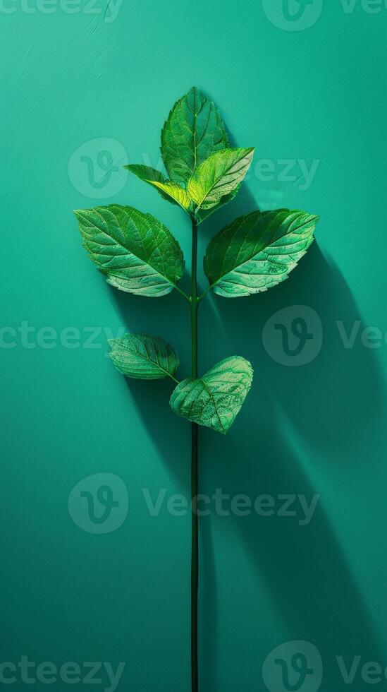 Green Leaf on Green Background photo