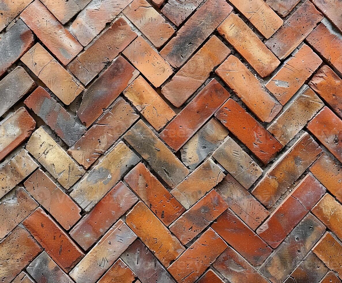 Close up of a red brick wall photo