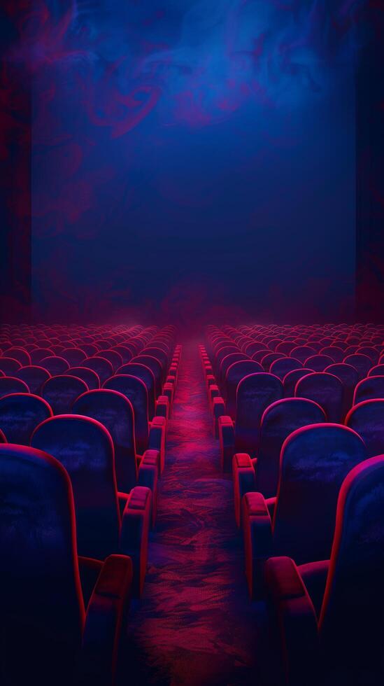Rows of empty seats in theater photo