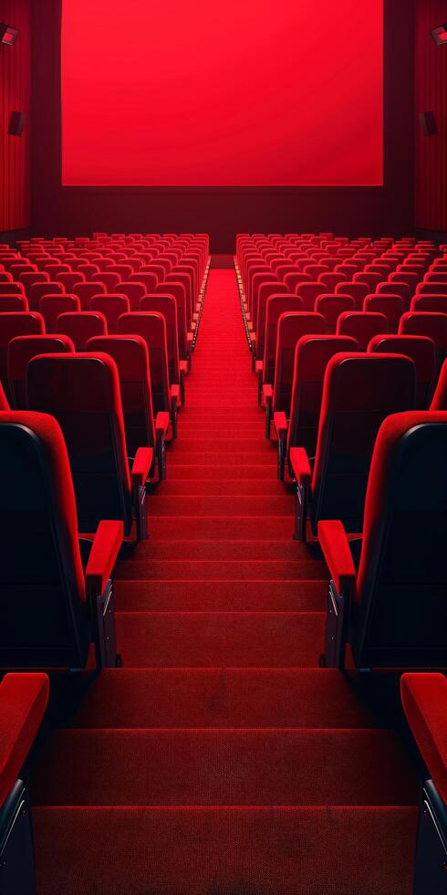 Theatrical space with red walls and seats photo