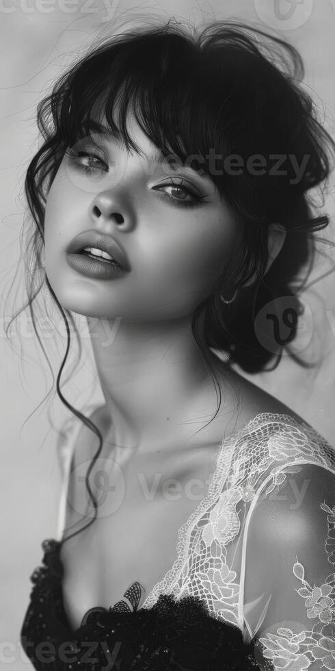 Elegant woman in bra photo