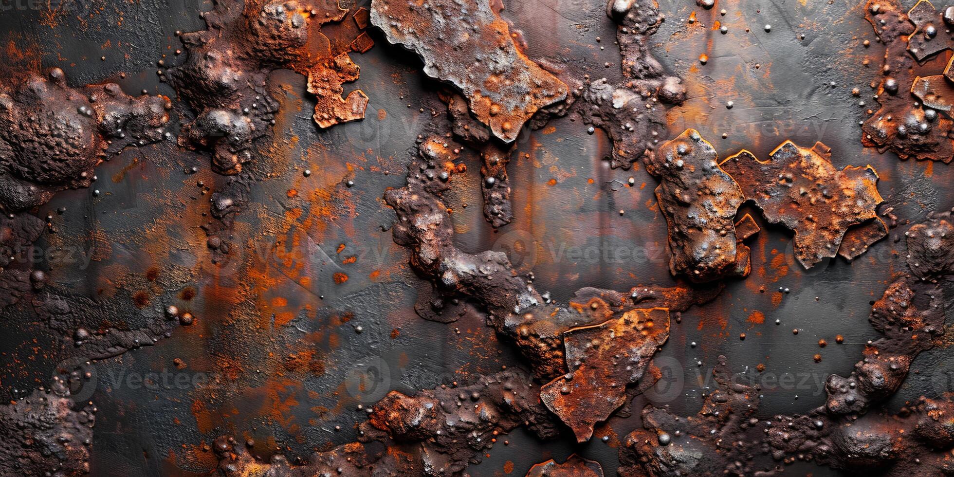Deteriorated metal surface with heavy rusting photo