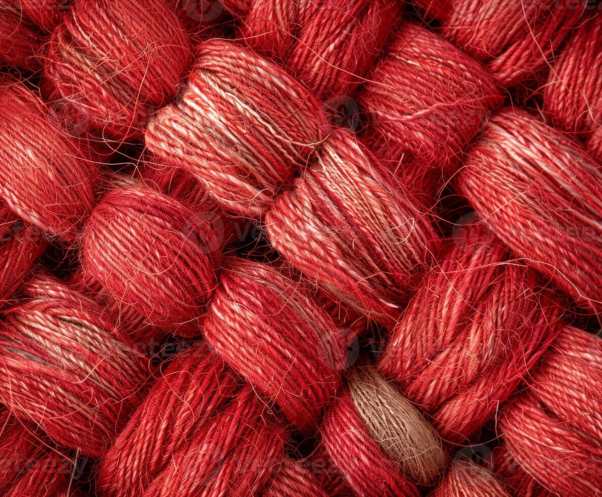 Close up of red yarn photo